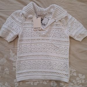 (NWT) Industry White Kmitted Shirt (S)